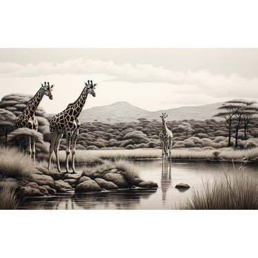 Three Giraffe Canvas